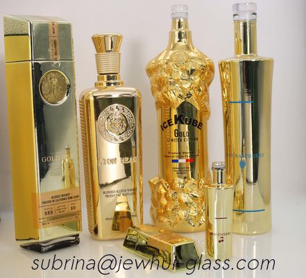 Καλή τιμή 50ml/100ml/ 500ml/ 700ml Χρυσό Μεταλλωτιστικό γυάλινο μπουκάλι σε απευθείας σύνδεση