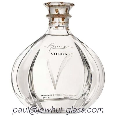 Ποιότητα  Arman Vodka Brandy Glass Bottle Round Shaped Alcohol Bottle 1000ML εργοστάσιο