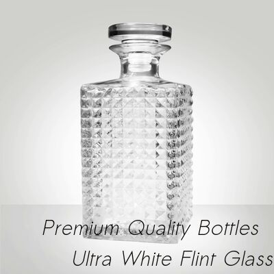 Καλή τιμή Υπέροχο κρυστάλλινο ντεκάντερ Super Flint Diamond Cut, XO, κονιάκ, βότκα, λικέρ, τζιν, ρούμι, τεκίλα, ουίσκι, μπράντι, γυάλινο μπουκάλι με συμπαγή γυάλινα πώματα σε απευθείας σύνδεση